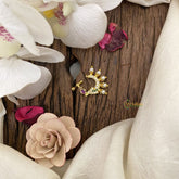 Vriksham Designer Gold Naths/Nose pin-Red Green & White-G17534